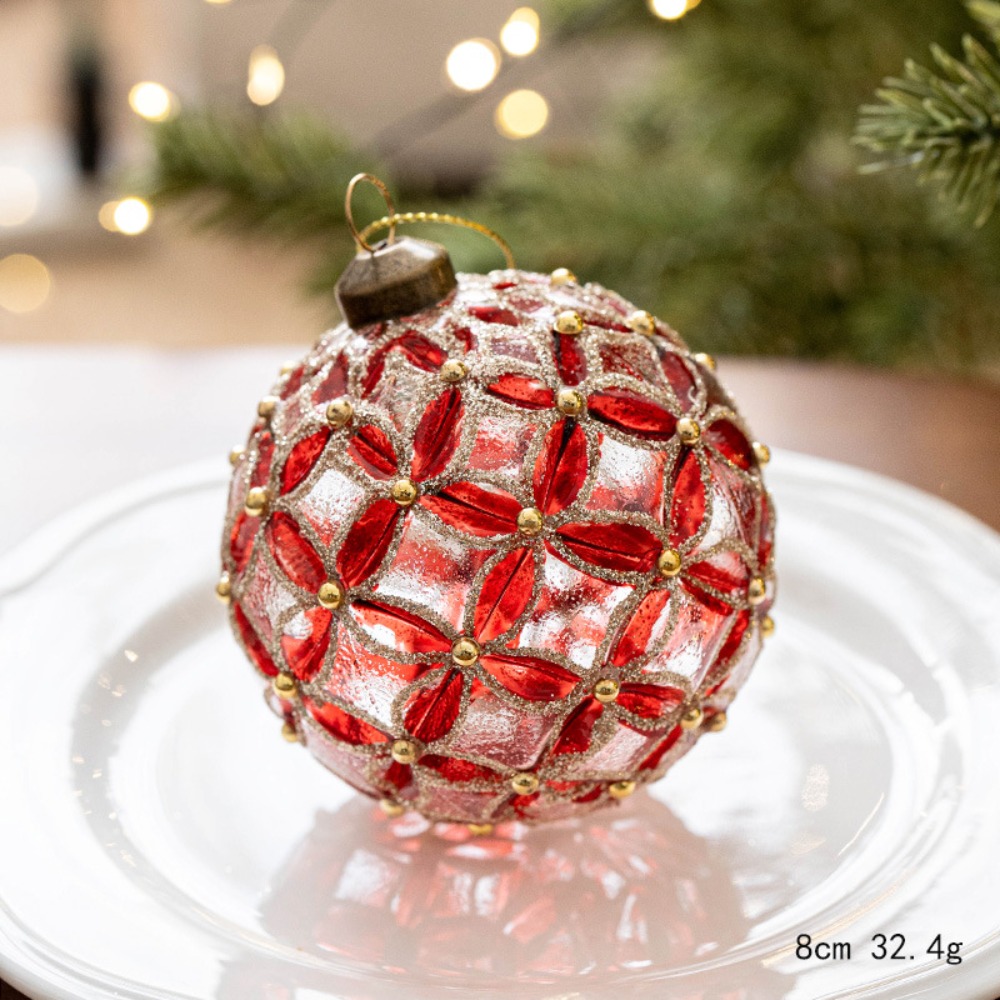 Highball Glass Set - High-quality Glass Christmas Ball Set 8cm