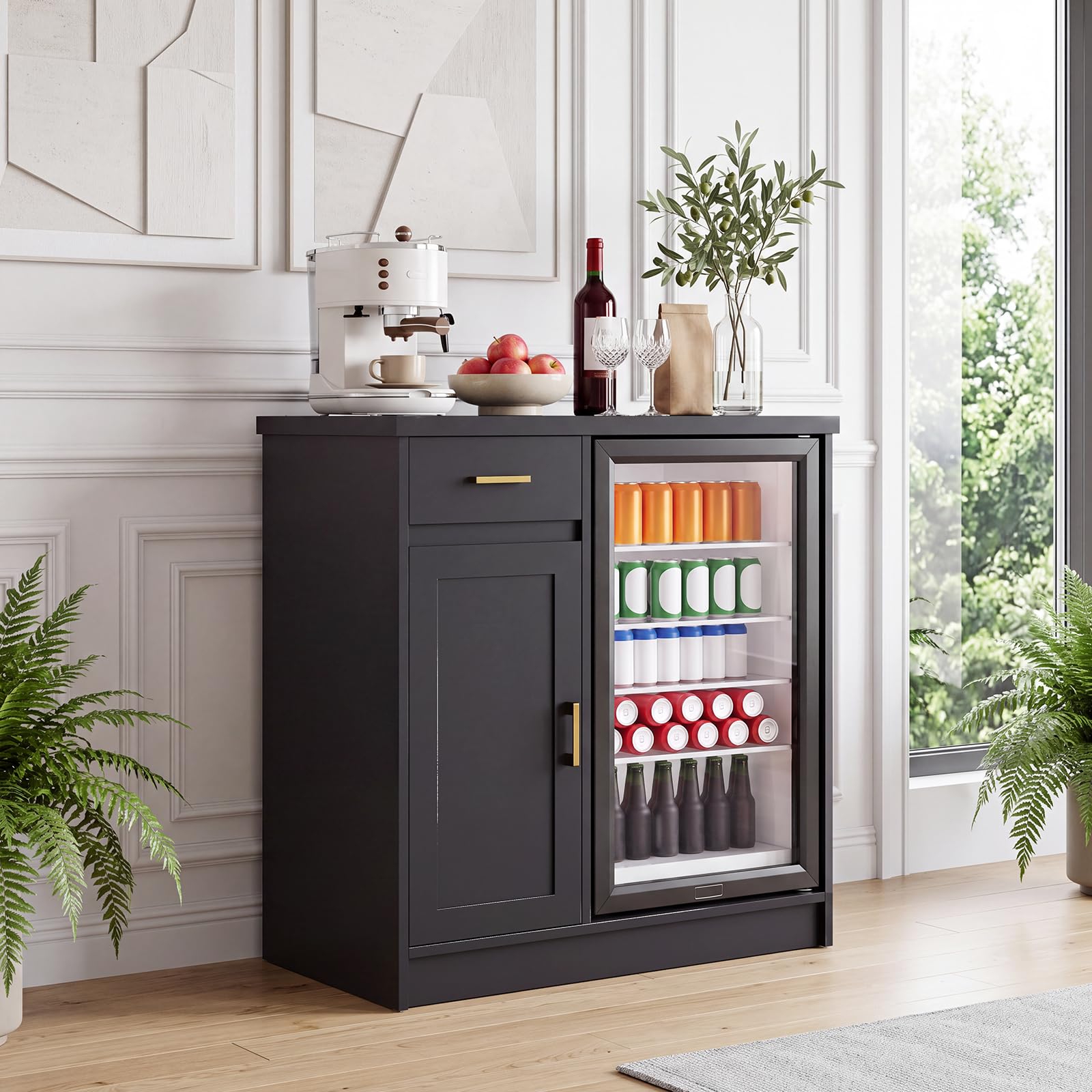 Home Bar Setup - 42in Farmhouse Wine Bar Cabinet For