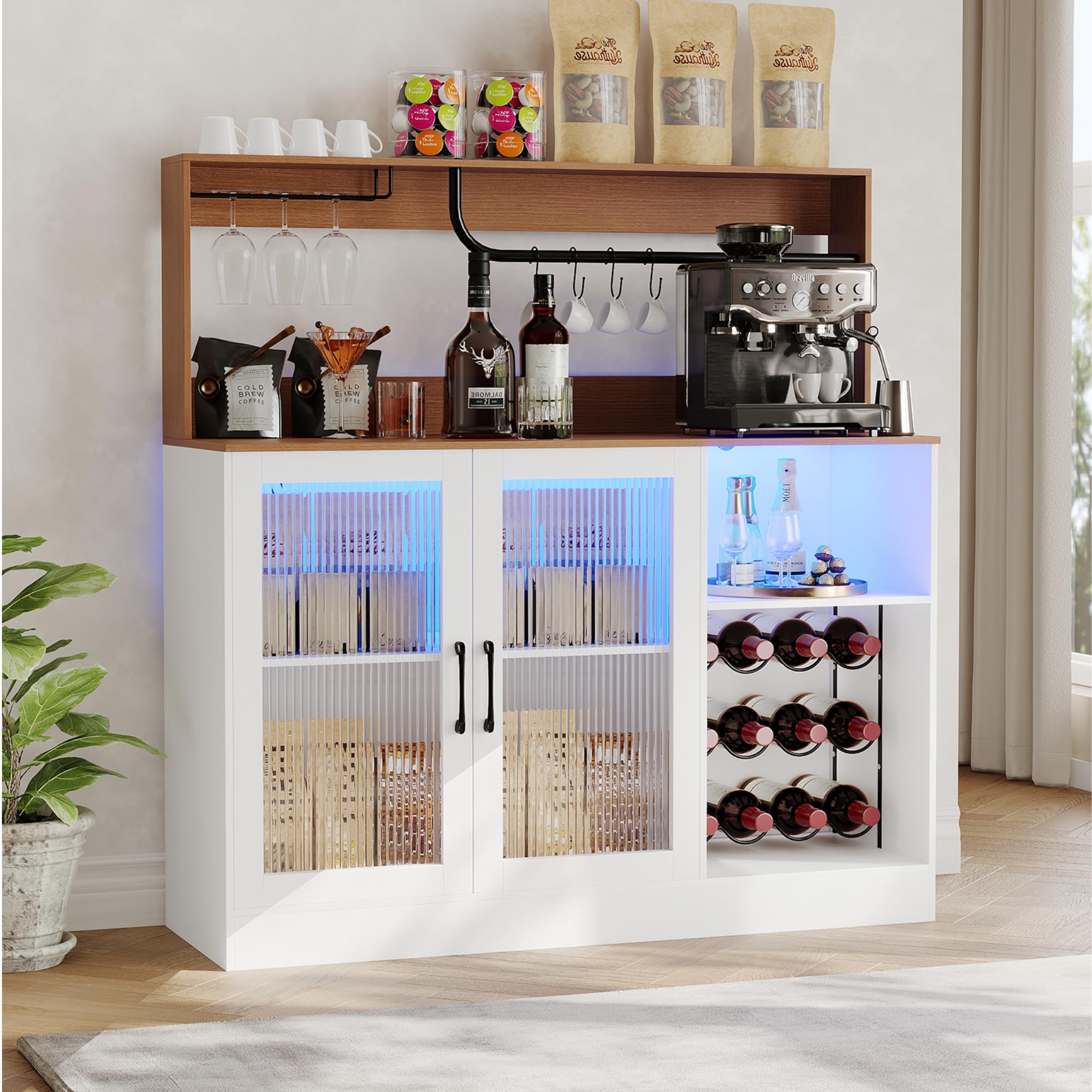 Wine Bar Cabinet With LED Ligh - Home Bar Setup ulasan dan harga