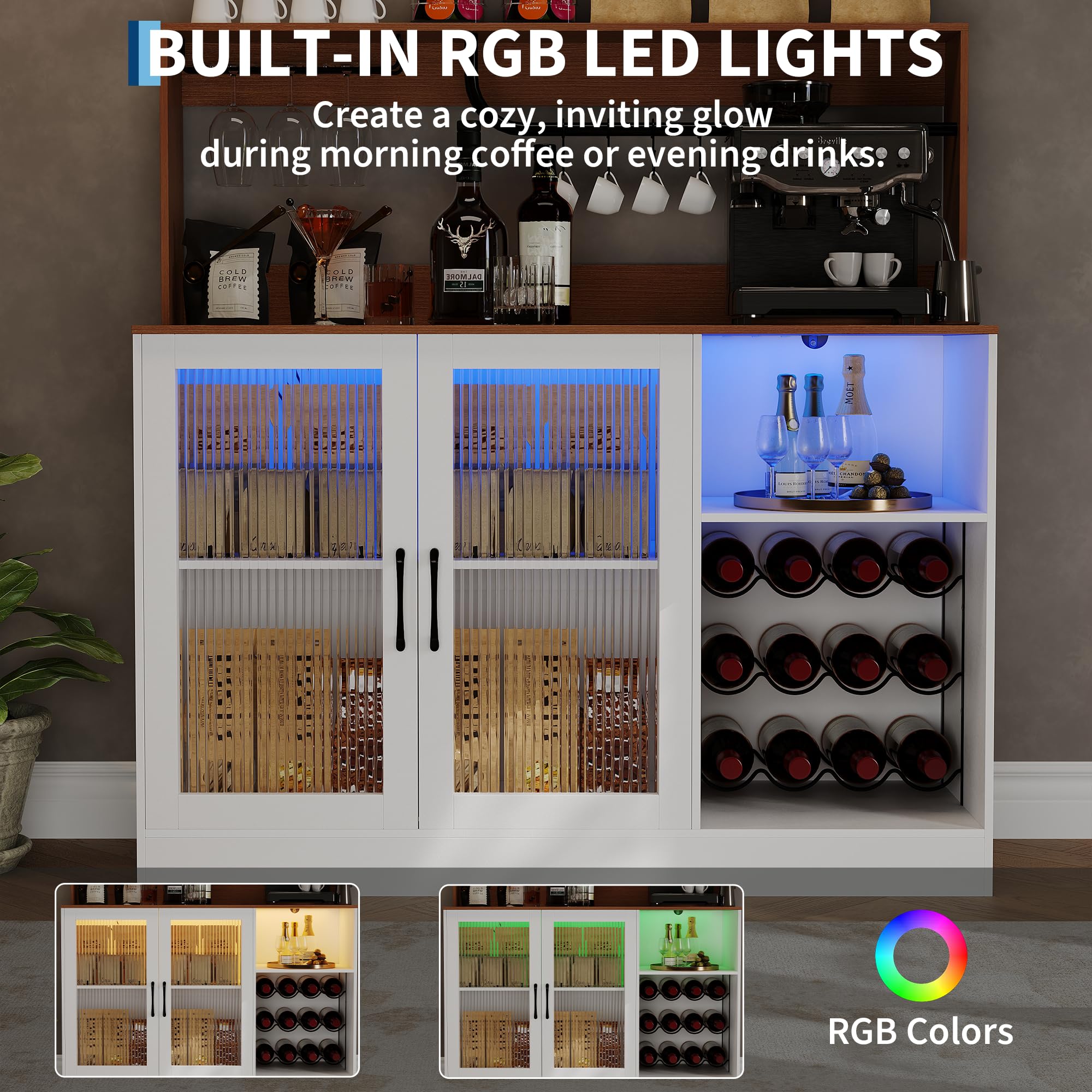 Wine Bar Cabinet With LED Ligh - Home Bar Setup ulasan dan harga