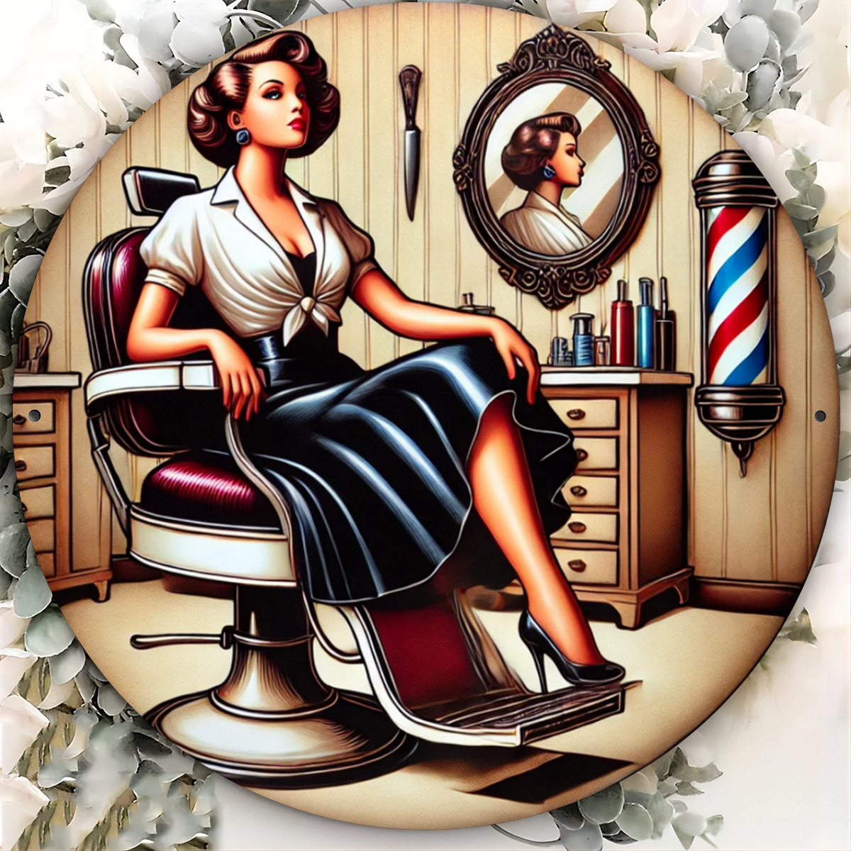 1pc Vintage Barber Shop Metal  - Home Barbershop ulasan dan harga