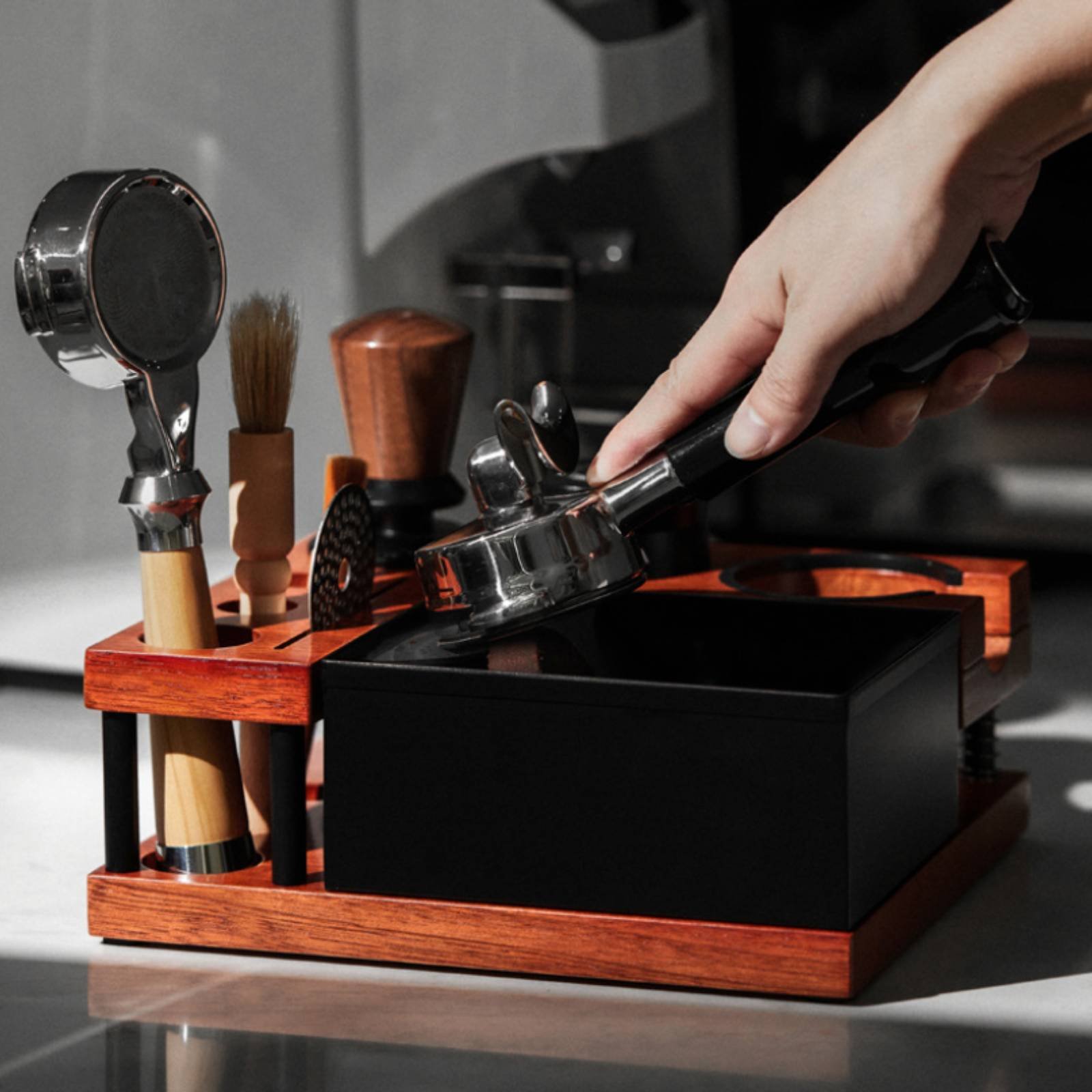 Wood Tamping Station Multi-Fun - Home Barista ulasan dan harga