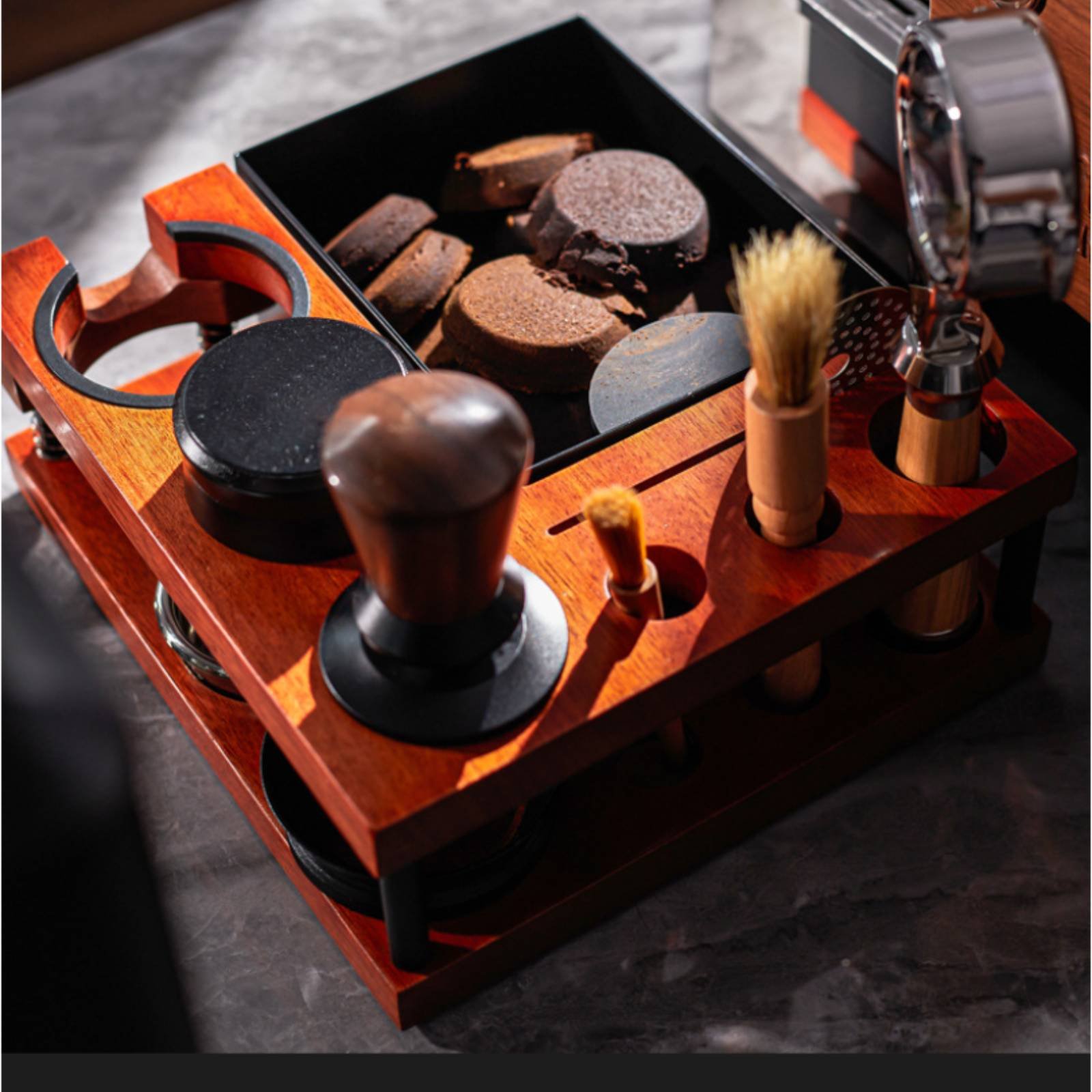 Wood Tamping Station Multi-Fun - Home Barista ulasan dan harga