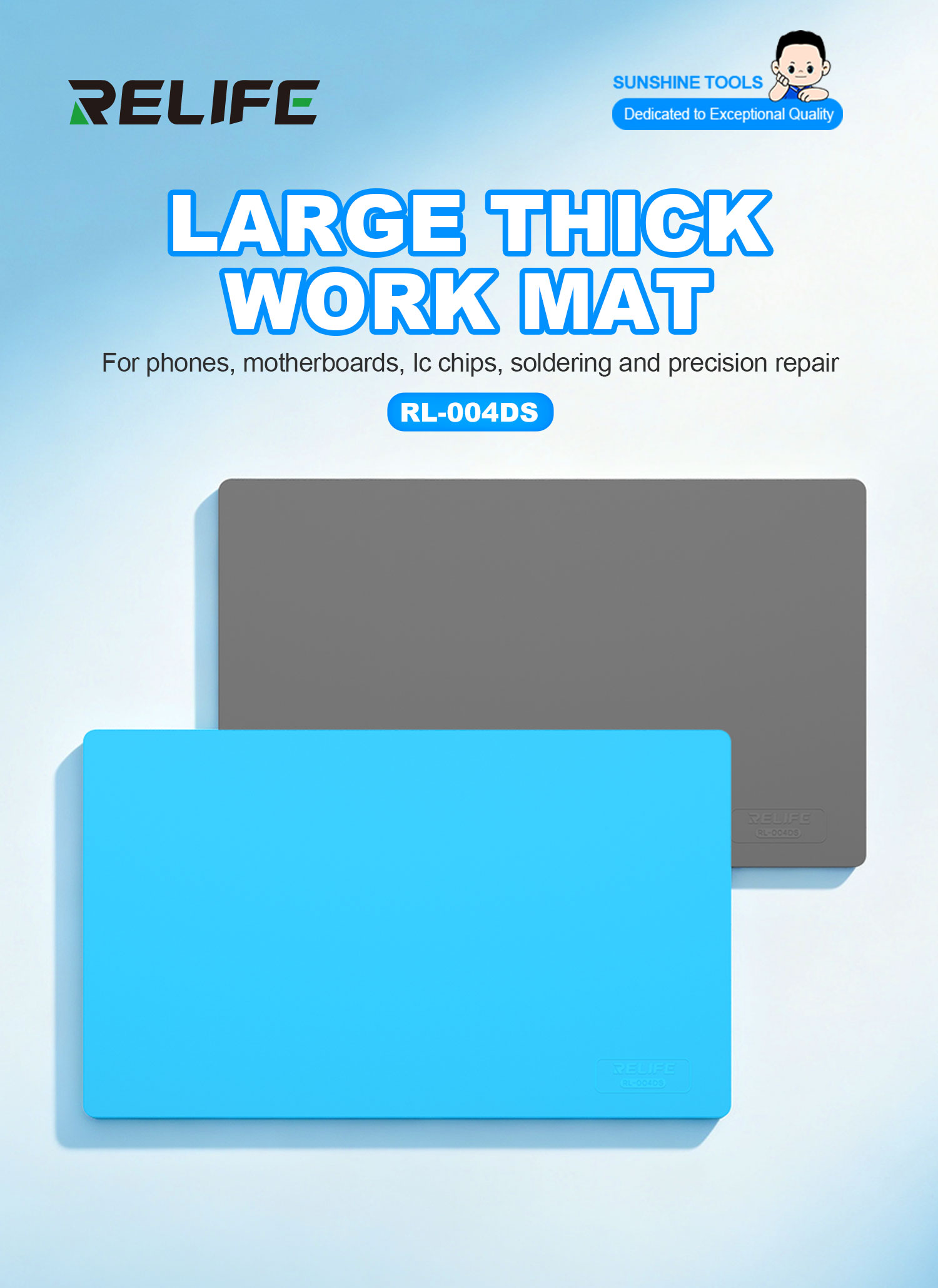 RELIFE RL-004DS 300x500mm Larg - Bar Mat Rubber ulasan dan harga