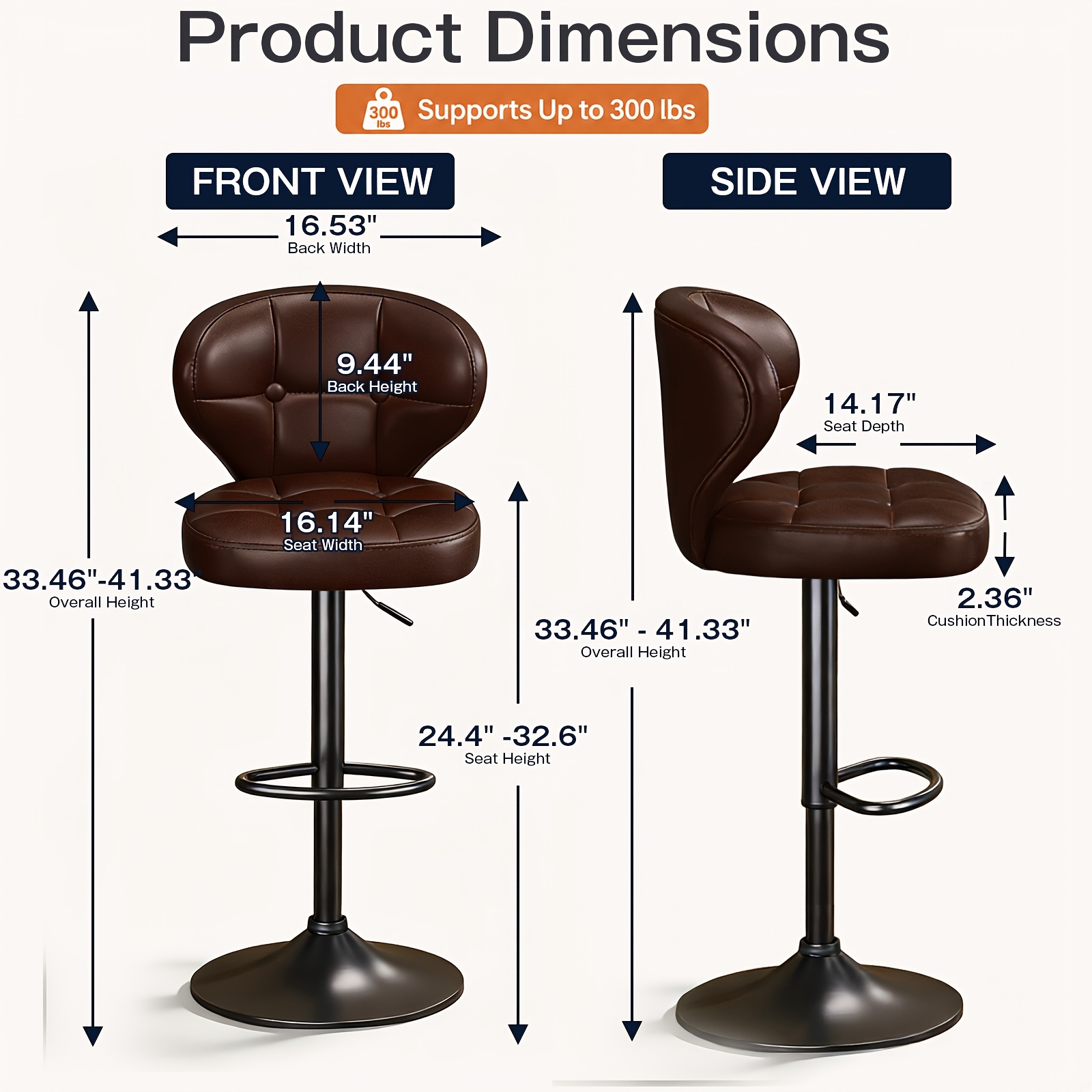 Swivel Height Adjustable Bar S - Home Bar Stools ulasan dan harga
