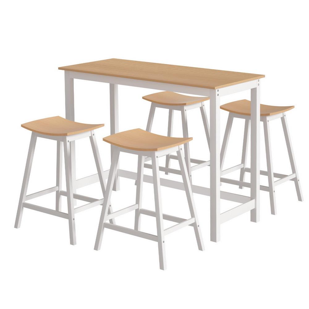 &Solid Wood Bar Table and Stoo - Home Bar Stools ulasan dan harga