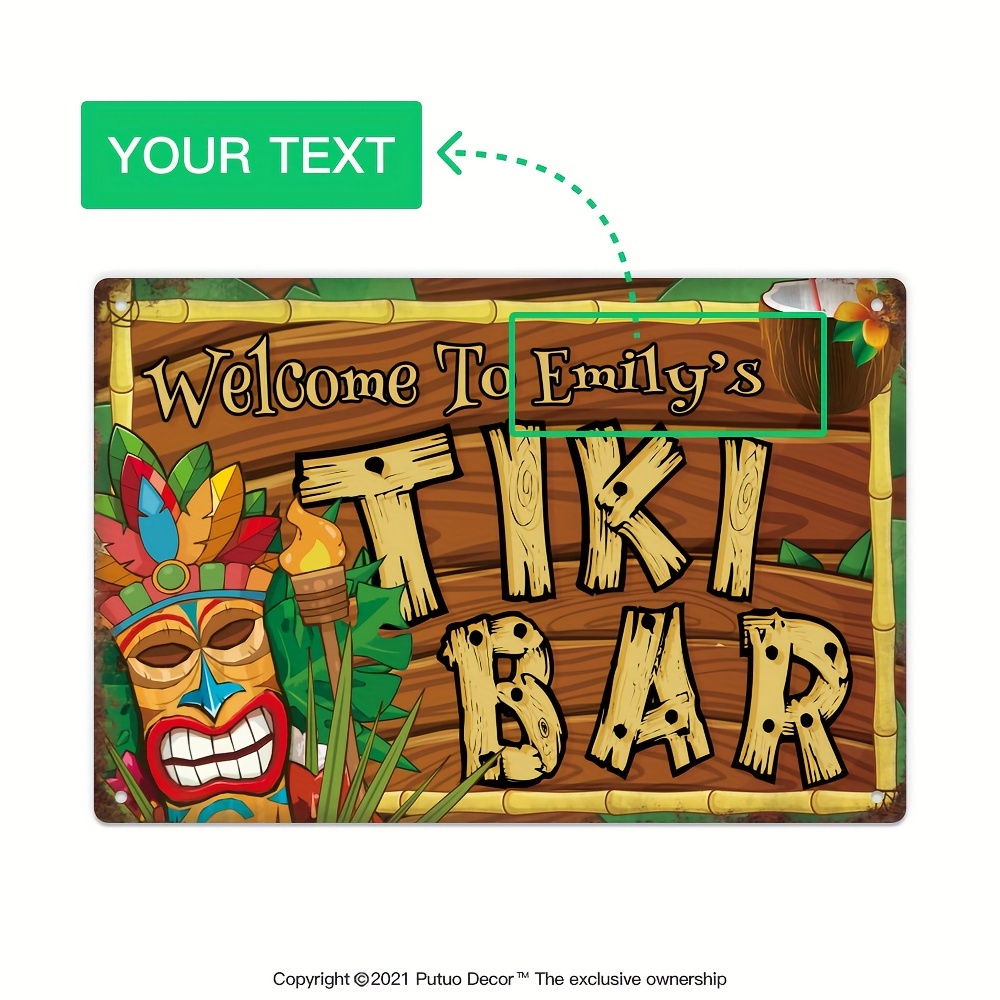 Custom  Decor Tiki Bar Sign, P - Home Bar Accessories ulasan dan harga